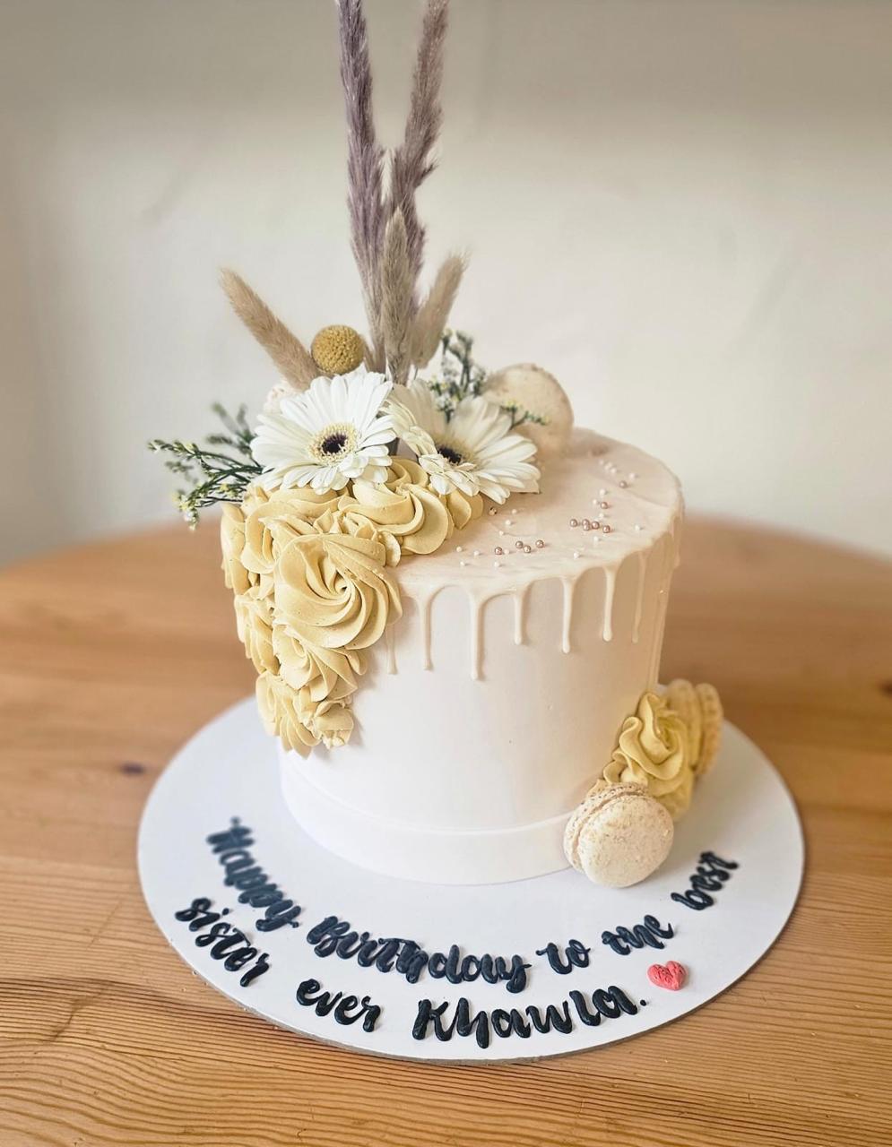 Classy White Cake for Mom